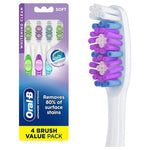 4-Pack Oral-B 3D White Stain Eraser with Tongue Cleaner