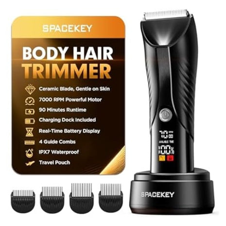 Men's Waterproof Rechargeable Wet/Dry Electric Body Hair Trimmer
