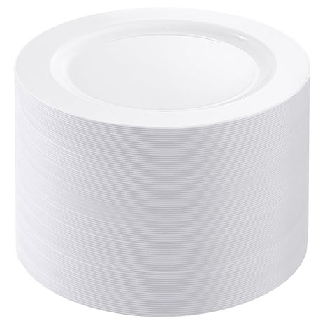 100 White Plastic Dinner Plates
