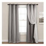 38"W X 84"L Lush Decor Blackout Lining Sheer Grommet Curtains