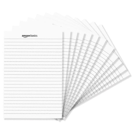 72 Amazon Basics 5x8 Narrow Ruled Writing Pads