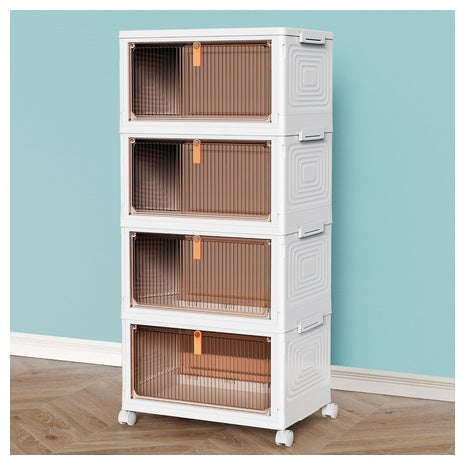 4 Tier Stackable Plastic Storage Bins with Lids