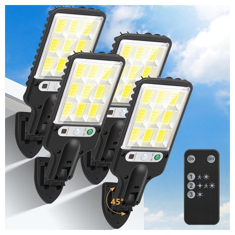 4-Pack IP65 Waterproof 6500K Luces Solar Street Lights