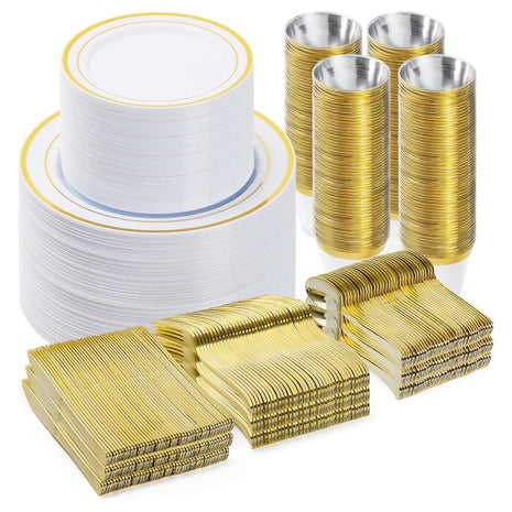 600-Piece Disposable Dinnerware Set (2 Colors)