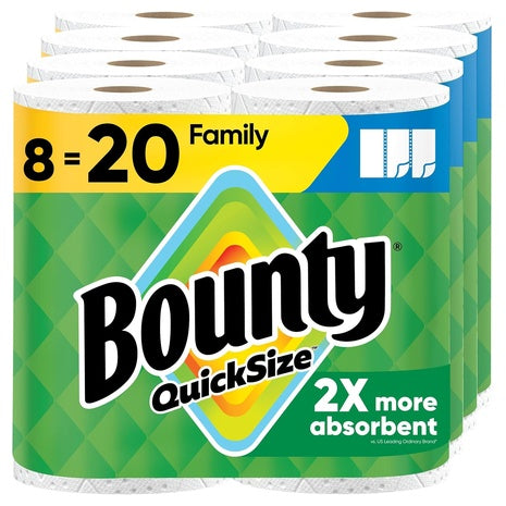 8 Family Rolls (=20 Reg) Bounty Paper Towels