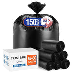 150-Pack 55-60 Gallon Black Trash Bags