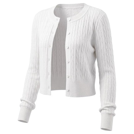 Letdiosto Women's Lightweight Micro-Cable Cropped Cardigan Sweaters (Various)