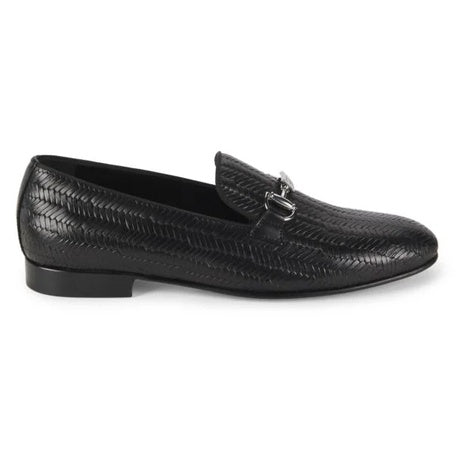 Cavalli Class by Roberto Cavalli Men's Textured Leather Bit Loafers