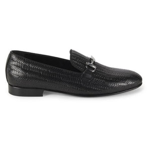 Cavalli Class by Roberto Cavalli Men's Textured Leather Bit Loafers