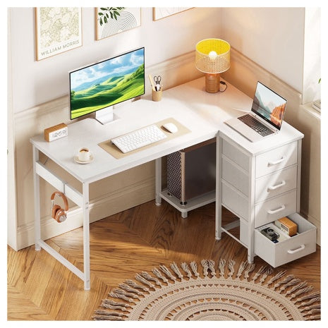 Casacomoda 48" Computer Desk With 4 Fabric Drawers