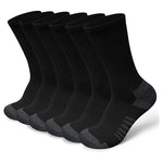 6 Pairs Of Thermal Cushioned Cotton Crew Socks