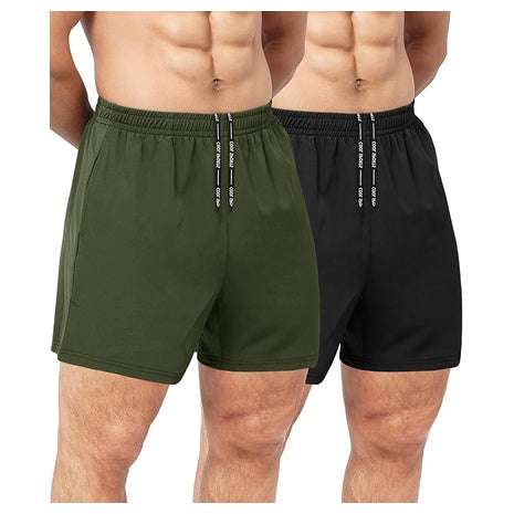 2-Pack Men’s Gym Workout Shorts (Large)