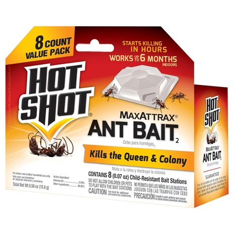 8 Hot Shot MaxAttrax Ant Bait Stations