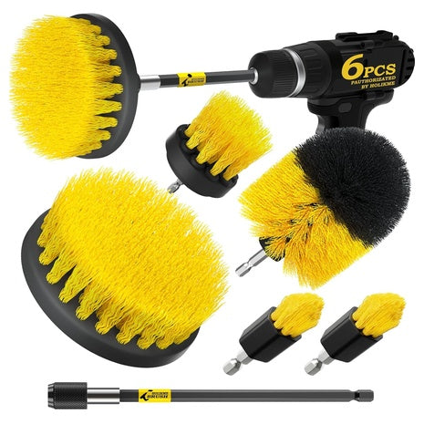 6-Pack Power Scrubber Cleaning Brush Extended Set