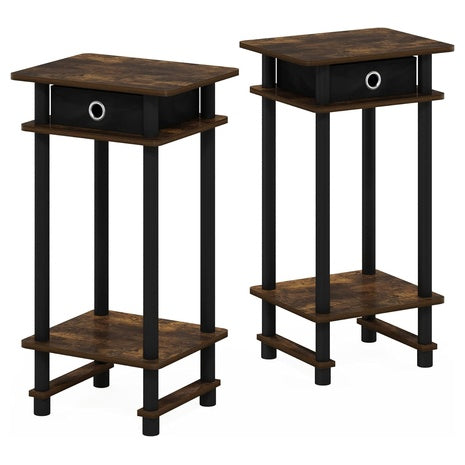 2-Pack Furinno Turn-N-Tube Tall Night Stand
