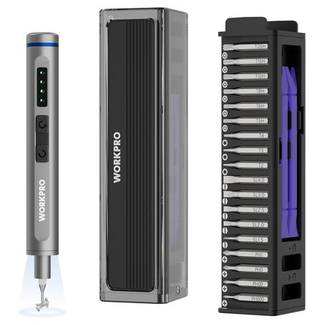 36-Piece Workpro Mini Electric Screwdriver Set With Magnetizer