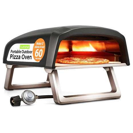 NutriChef 12 Inch Portable Outdoor Gas Pizza Oven