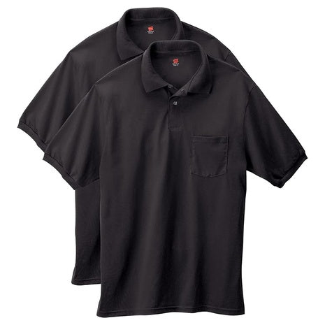 2-Pack Hanes Men's Short-Sleeve Jersey Polo Shirts (Various Colors)