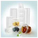 120 Small Plastic Condiment Cups w/ Lids