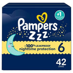 42 Pampers Zzz Overnight Size 6 Diapers