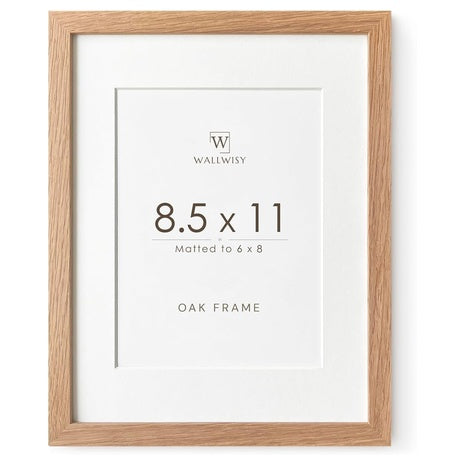 8.5x11 Solid Oak Wood Picture Frame