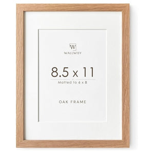 8.5x11 Solid Oak Wood Picture Frame