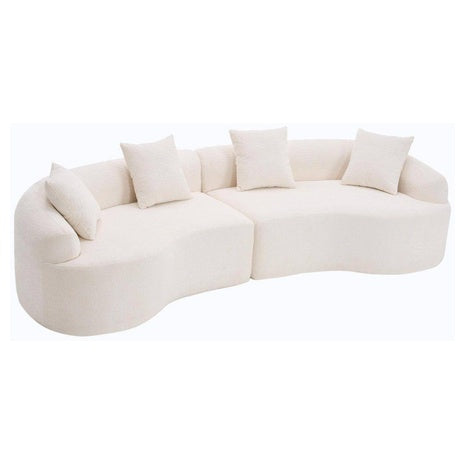 Nestfair 110" W Flared Arms Chenille Curved Sectional Sofa