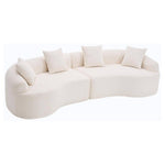 Nestfair 110" W Flared Arms Chenille Curved Sectional Sofa