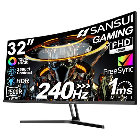 32" SANSUI ES-G32C1F Curved FHD 240Hz 1ms HDR Freesync Gaming Monitor