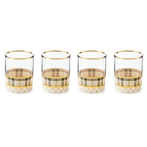 Set of 4 Tartan Tumbler Glasses