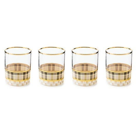 Set of 4 Tartan Tumbler Glasses