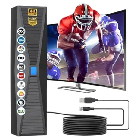 Uriiu Indoor Outdoor TV Antenna W/1000+ Mile Range HD 4K