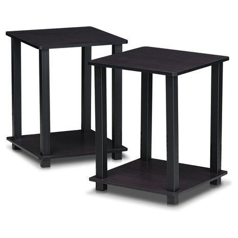 2-Pack Furinno 2-Tier Square End Tables