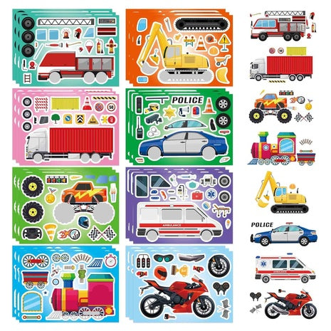 24 Sheets Make Your Own Vehicle Stickers (2 Styles)