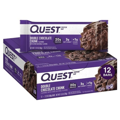 24 Quest Double Chocolate Chunk Protein Bars (OU-D)