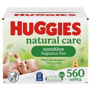 560 Huggies Natural Care Sensitive Unscented Baby Wipes