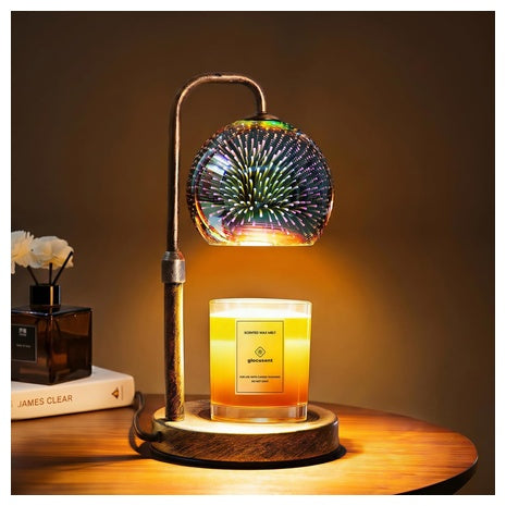 Glocusent 2-Bulb Adjustable Height Retro 2 Dimmable Candle Warmer Lamp