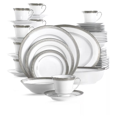 50-Piece Noritake Crestwood Platinum Dinnerware Set (Service for 8)