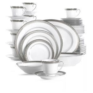 50-Piece Noritake Crestwood Platinum Dinnerware Set (Service for 8)