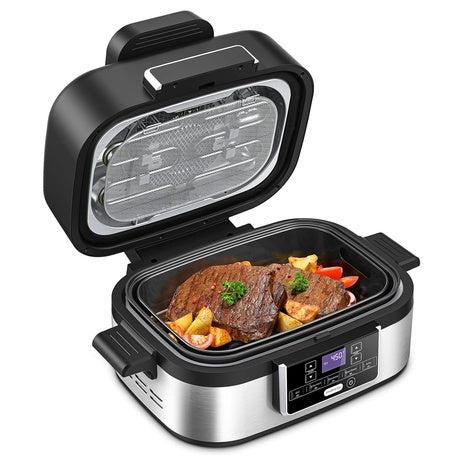 5-In-1 Electric Air Fryer Stainless Steel Grill Combo (5QT Capacity)