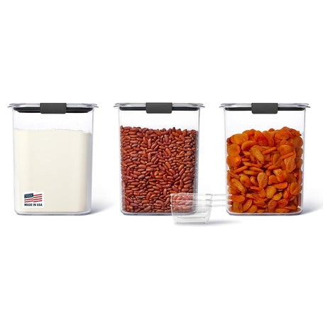 3-Piece Rubbermaid Brilliance Food Storage Containers Set with Scoops