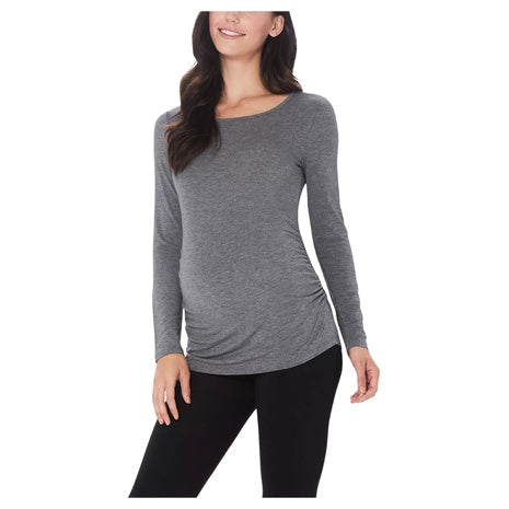 Cuddl Duds Maternity Ballet Neck Long Sleeve Top (3 Colors)