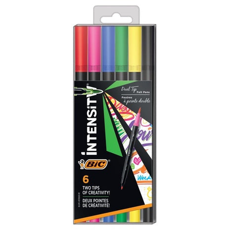 6 BIC Intensity Dual Tip Fineliner Pens