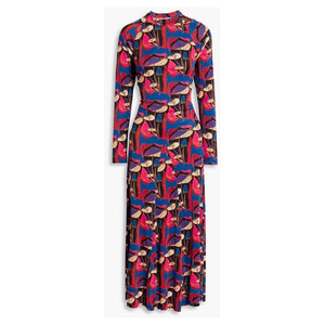 Printed Jersey Midi Dress