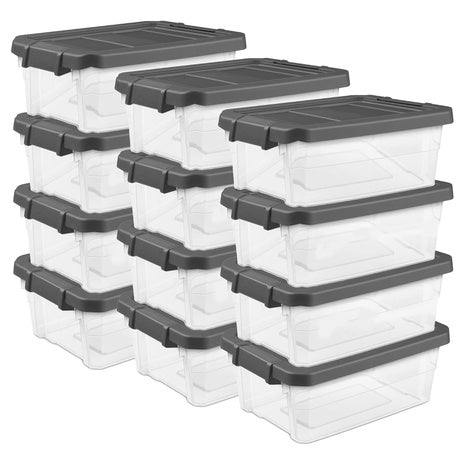 12 Sterilite 16-Quart Modular Stacker Boxes