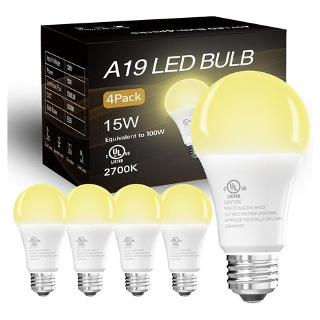 4-Pack 100W Soft Warm LED Bulbs