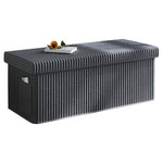 43" Pinmoco Folding Storage Ottoman Bench W/ Side Pocket