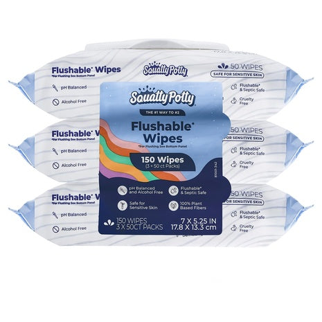 150 Squatty Potty Flushable Wipes