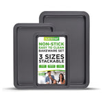 NutriChef 3-Piece Non-Stick Cookie Sheets