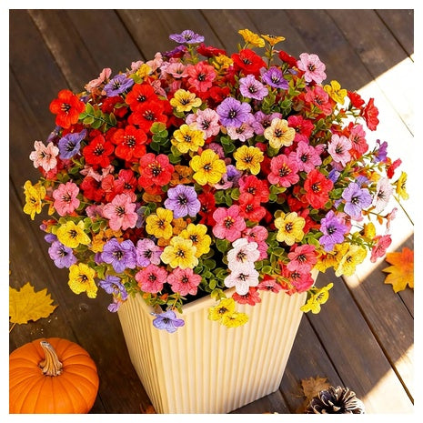 12 Bundles UV Resistant Realistic Silk Fake Flowers